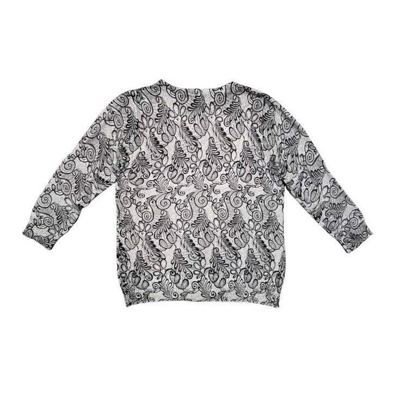 Joseph A. Button Down Cardigan Sweater Paisley Print Womens Size XL - Picture 2 of 4